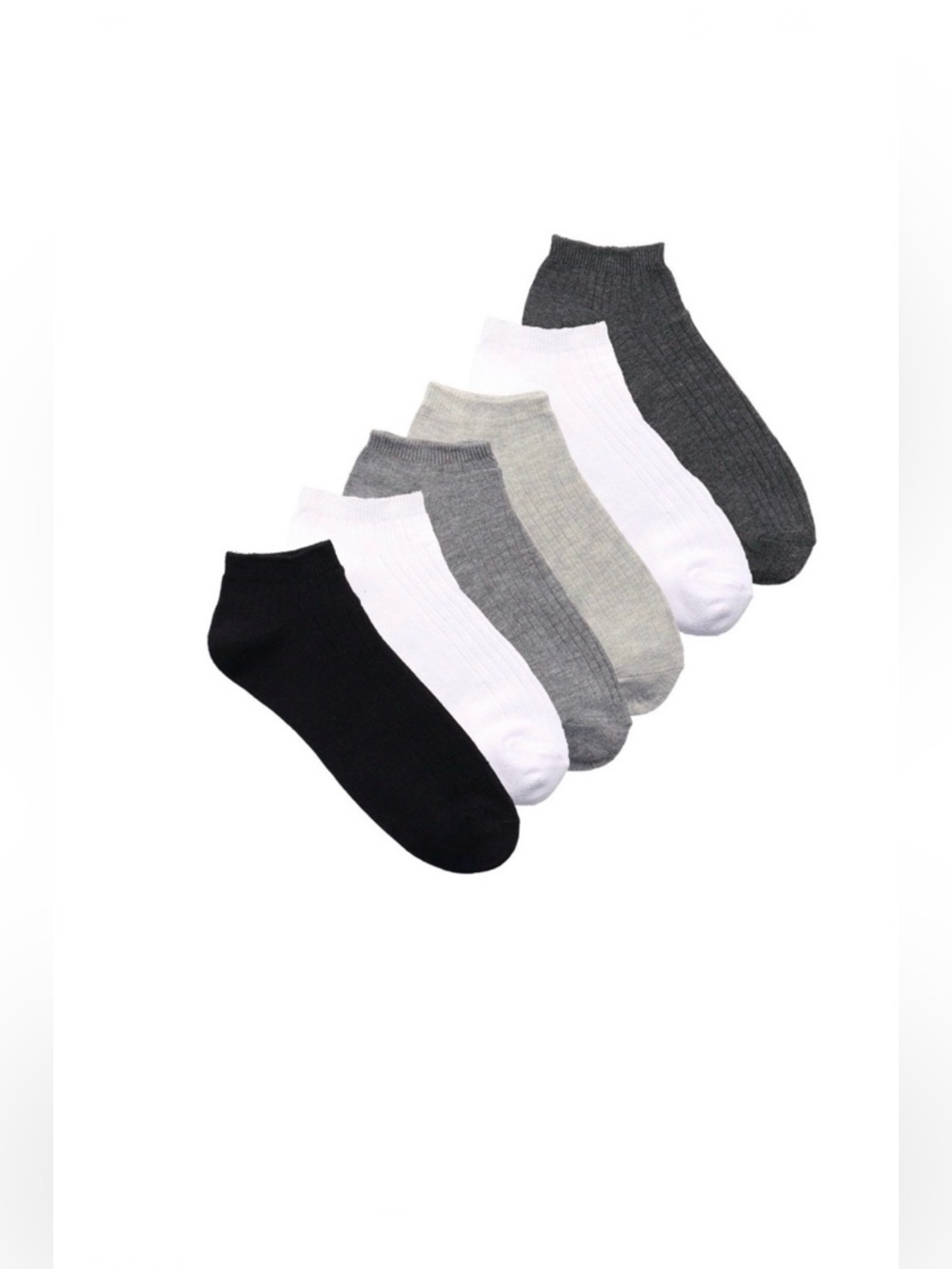 Joyspun Black Soot Solids No Show Dress Socks 6 Pair